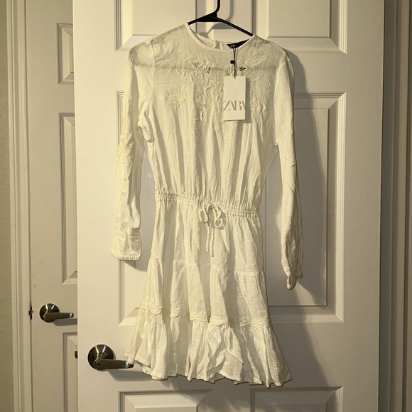 NWT Zara Cream Mini Dress - Picture 5 of 7